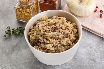 Vegan cuisine - boiled quinoa cereal