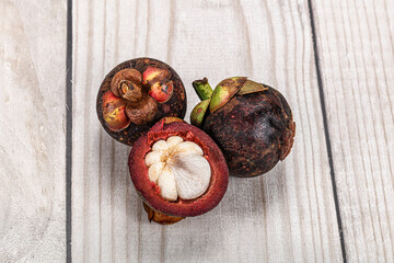 Tropical exotic purple sweet mangosteen