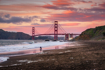 Golden Gate Bridge at sunset - San Francisco, CA USA