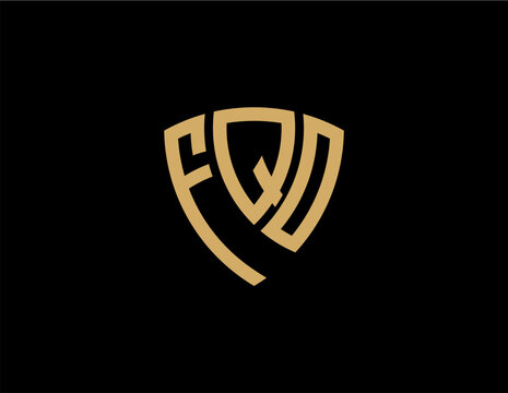 FQO creative letter shield logo design vector icon illustration
