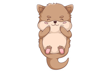 Cute Cat Character Design Illustration