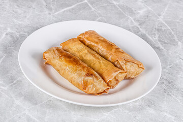 Traditional crispy fried stuffed springroll