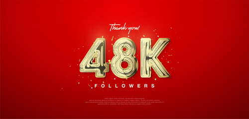 48k gold number, thanks for followers. posters, social media post banners.