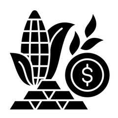 Commodities vector icon on glyph