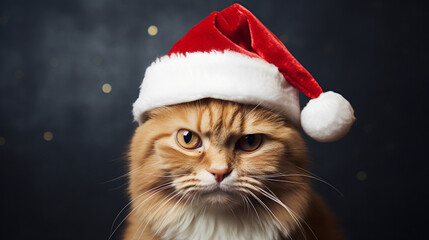 cat in santa hat