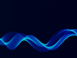 Blue flowing line technology design background vector