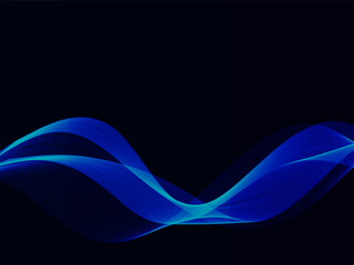 Blue flowing line technology design background vector