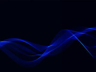 Blue flowing line technology design background vector