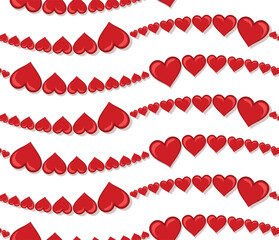 The seamless red background with hearts.
