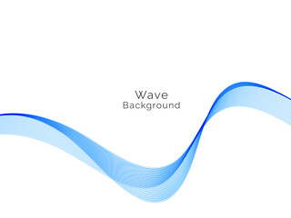 Stylish smooth blue wave isolated on white