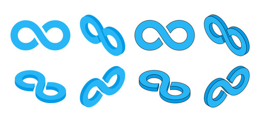 アイソメトリック図法で描いたサーキュラーエコノミー（循環型経済）をあらわすアイコン