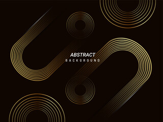 Abstract gold moving lines on dark background