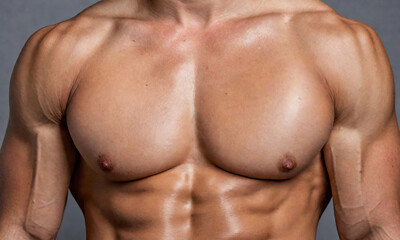 muscular torso of an athletic man