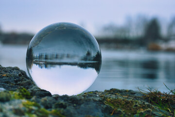 Lensball - Natur - Kristallkugel - Transparenz - Zerbrechlich - Ecology - Crystal Glass Sphere -...
