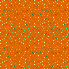 Cute modest geometric seamless pattern Small red, yellow, green polka dots on an orange background