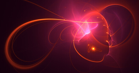 3D manual rendering abstract colorful fractal light background