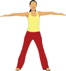 Fototapeta na wymiar Yoga pose - vector poster