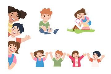 child illustration flat design vector
