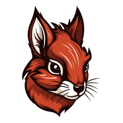red squirrel head mascot logo illustration, generative ai