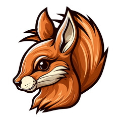 red squirrel head mascot logo illustration, generative ai