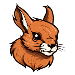 red squirrel head mascot logo illustration, generative ai