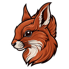 red squirrel head mascot logo illustration, generative ai