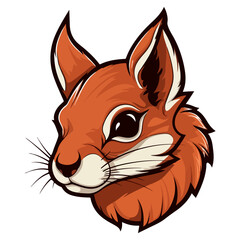 red squirrel head mascot logo illustration, generative ai © Ann
