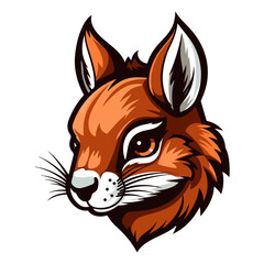 red squirrel head mascot logo illustration, generative ai