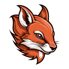 red squirrel head mascot logo illustration, generative ai