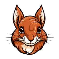 red squirrel head mascot logo illustration, generative ai