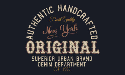 Authentic Handcrafted Original California typography for t-shirt print. Apparel fashion design. Vector illustration