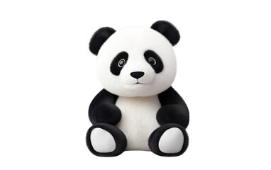Plush Panda On Transparent Background