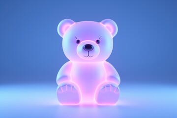 Beautiful neon pink teddy bear background