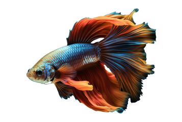 Fototapeta premium beautiful colorful betta fish isolated transparent background. generative ai