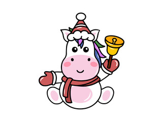 Unicorn Illustration for Christmas Day