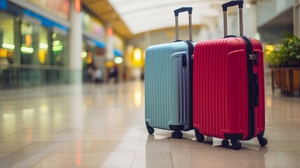 Busy Departure Area in Airport with Luggage and and hand caries generated by AI tool