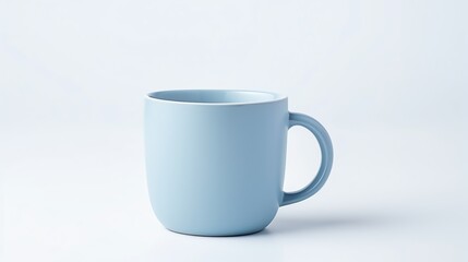 a blue mug with a handle