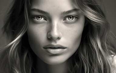 Natural beauty and flawless of a young woman features without any makeup