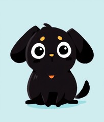 a cartoon of a black dog