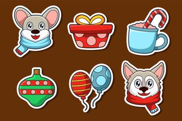 Set Collection of Christmas Sticker