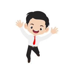 vector cute job poses set