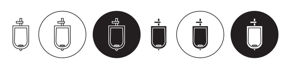 Urinal vector illustration set. Urinal pee urinal suitable for apps and websites UI designs. - obrazy, fototapety, plakaty