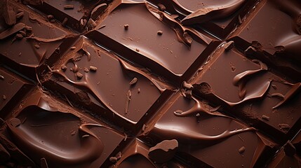 Broken chocolate bar texture. Generative AI