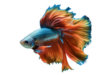 Fototapeta premium beautiful colorful betta fish isolated transparent background. generative ai