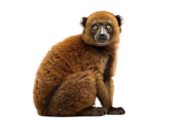 Marvelous Brown Color Giant Bamboo Lemur Isolated on Transparent Background PNG