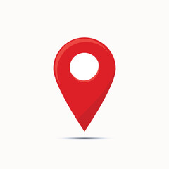 Simple red map pin. Concept of global coordinate, dot, needle tip, ui. Flat style trend modern brand graphic design on white background