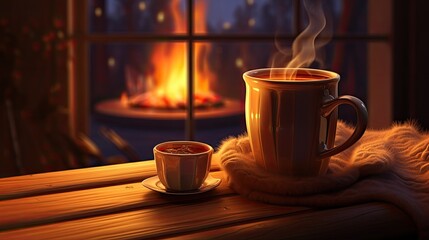 Hot drink concept. Generative AI