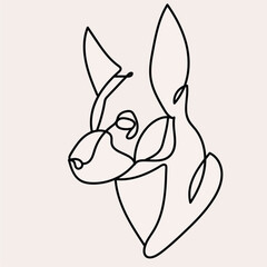 Cute kangaroo line art. Vector illustration for your design