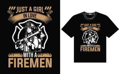 Firefighter t shirt design vector