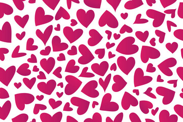 Seamless pattern of hearts. Modern abstract background with pink hearts. Vector illustration on a white background. Vector 